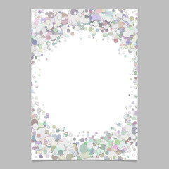 Blank abstract dispersed confetti dot poster background - vector page frame template graphic