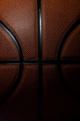 Fototapeta premium Closeup detail of basketball ball texture background