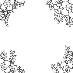 Flowers and leaves ornament design