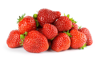 Strawberry fruit on white