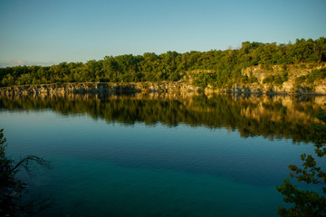 Quarry lake at France park near  in logasnport Indiana in Cass county