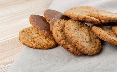 Thin Oatmeal Cookies, Healthy Cereal Crackers with Chocolate