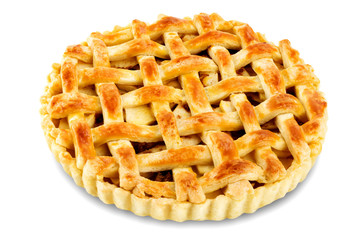 Apple pie on a white isolated background