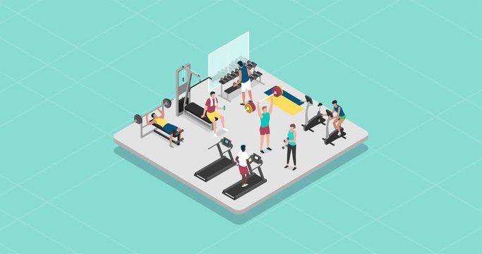 People working out at the gym