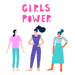 Abstract doodle girls background. Adult cartoon handmade woman for design card, conceptual party invitation, fashion shop sale advertising, bag print, holiday poster, wallpaper, t shirt etc.