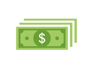 Money banknotes banknotes vector. Bill money currency finance dollar illustration. Dollar concept. Money isolated on white background.