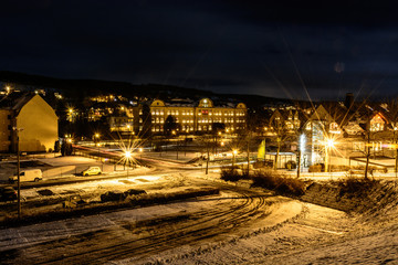 Fototapeta na wymiar Weihnacht im Erzgebirge, Blick auf Zentrum Olbernhau