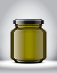 Glass Jar Mockup on Background. 