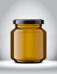 Glass Jar Mockup on Background. 