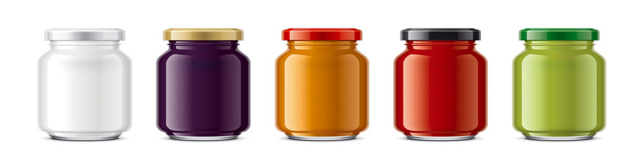 Set of Glass Jar Mockup. 
