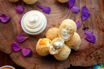 Breakfast with cheese bread