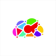 cloud tech logo vector