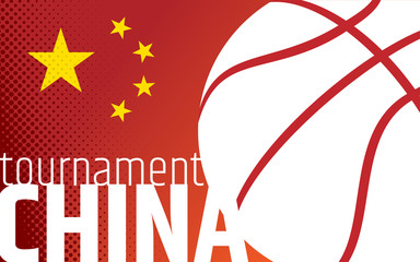Basketball sport design background China.