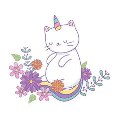 Unicorn cat cartoon vector design