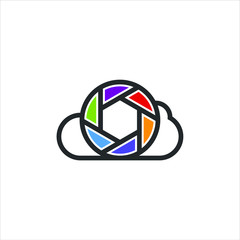 Fototapeta premium cloud camera logo vector template download