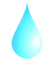 Simply blue Water Drop, Bubble vector illustration isolated on white