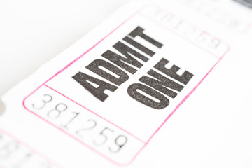 Admit One Paper Ticket