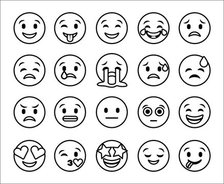 emoticon faces gestures bundle icons
