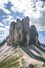 The beautiful rocky cliffs of Tre Cime di Laverado