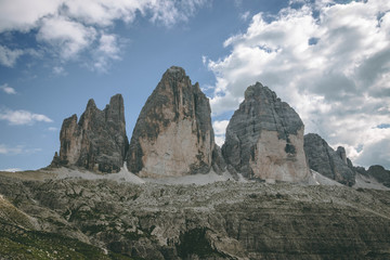 The beautiful rocky cliffs of Tre Cime di Laverado