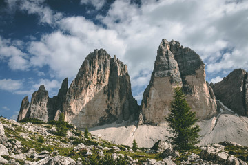 The beautiful rocky cliffs of Tre Cime di Laverado