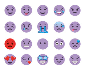 emoticon faces gestures bundle icons