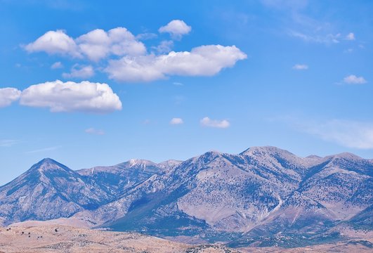 Albanian mountains Korab background image with blue sky on the background.No people.