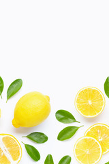 Lemon  isolated on white background.