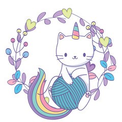 Unicorn cat cartoon vector design © Stockgiu