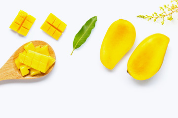Tropical fruit, Mango  on white background.