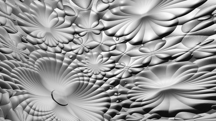 Abstract 3D fractal monochrome background - 287658304