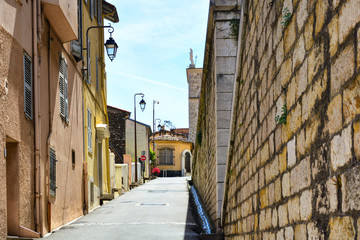 Fototapeta premium The city of Cannes in France. Beautiful streets and buildings of the old town in the Provence region