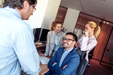 Obraz premium Business people working in office