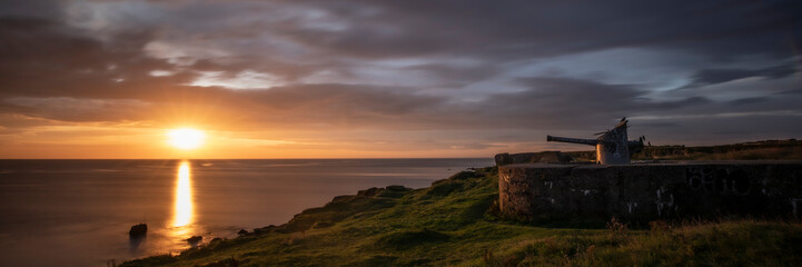 Fototapeta premium Sunset over south shields coastline north east england