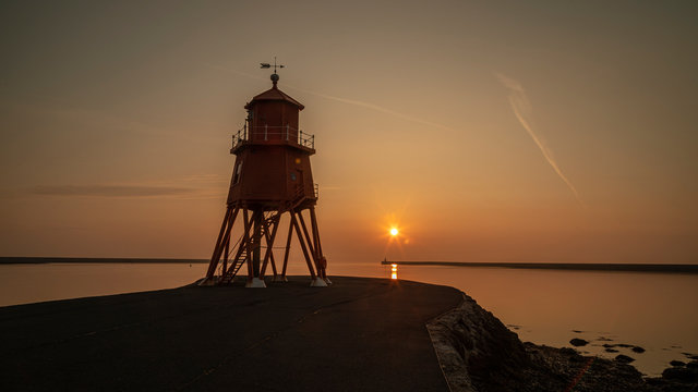 Sunset over south shields coastline north east england
