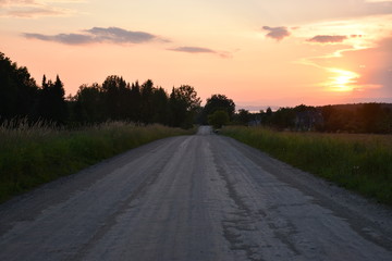 Country Road at sunset