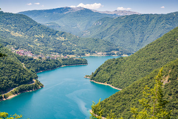 Summer view on Pivsko lake in Montenegro, Europe