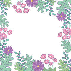 Flowers and leaves ornament design