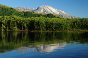 Coldwater Lake reflecting Mount St. Helens