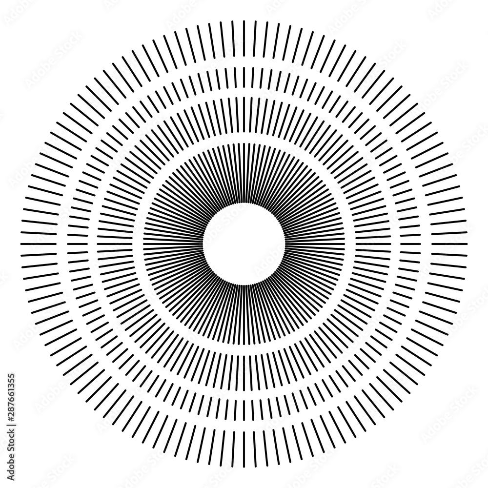 Aufkleber radial, radiating beams, rays starburst, sunburst lines. circular burst, firework, blast or explosio
