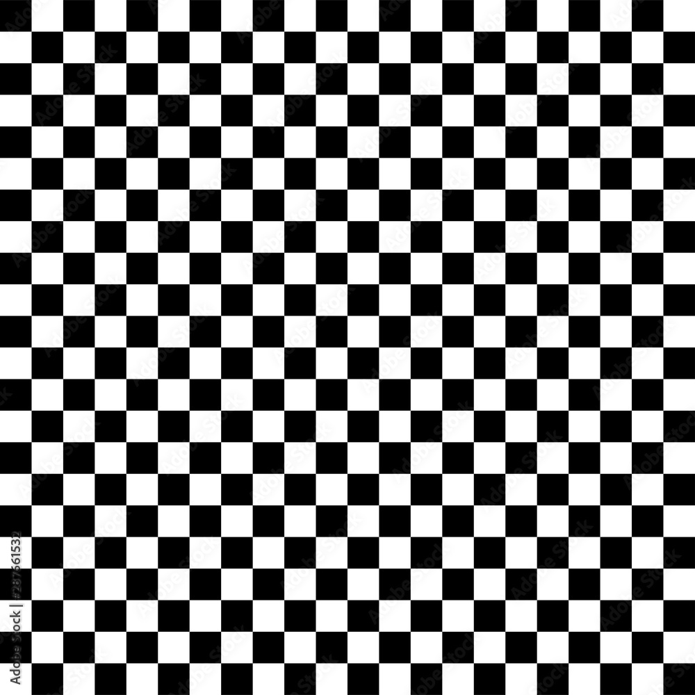 Fototapete Checkered, chequered seamless pattern. Chess squares repeatable texture. Checkerboard tiles background
