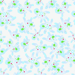 Amoeba seamless pattern. Protozoa design element stock vector  illustration on grey background for education, for biological, for fabric print, for web
