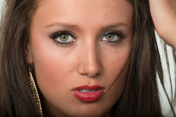 Close-up of an attractive teenage girl.