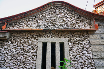 View of a traditional cultural relic house made of oyster shells (hekecuo) in Xunpu Village,...