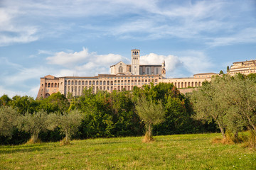 View of the Basilica of San Francesco in Assisi (Italy)