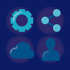 set icons of social media