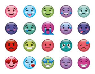emoticon faces gestures bundle icons