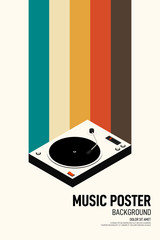 Music poster design template background vintage retro style © thenatchdl