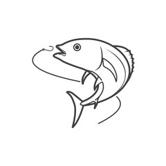 Fishing tuna, vector icon illustration