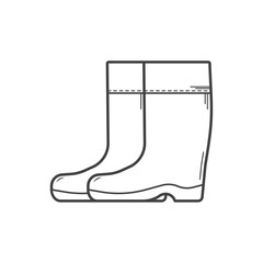 Rubber boots. Vector icon illustration